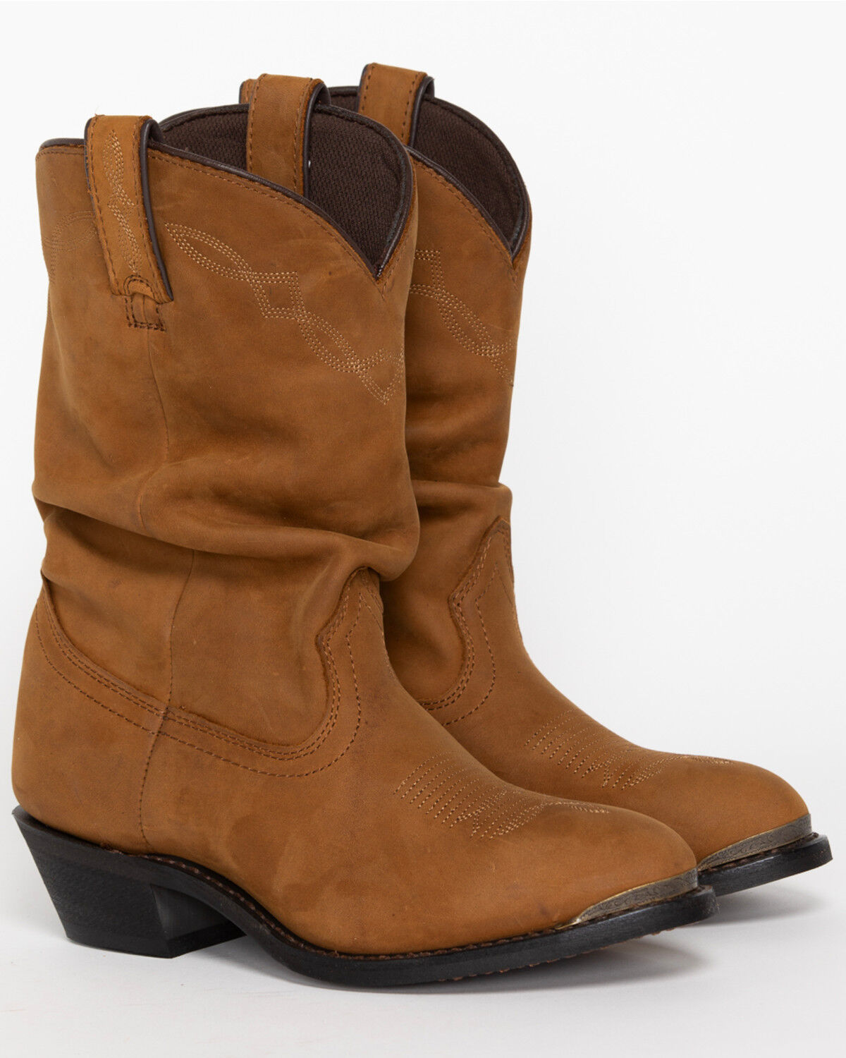 Orange Dress with Cowgirl Boots